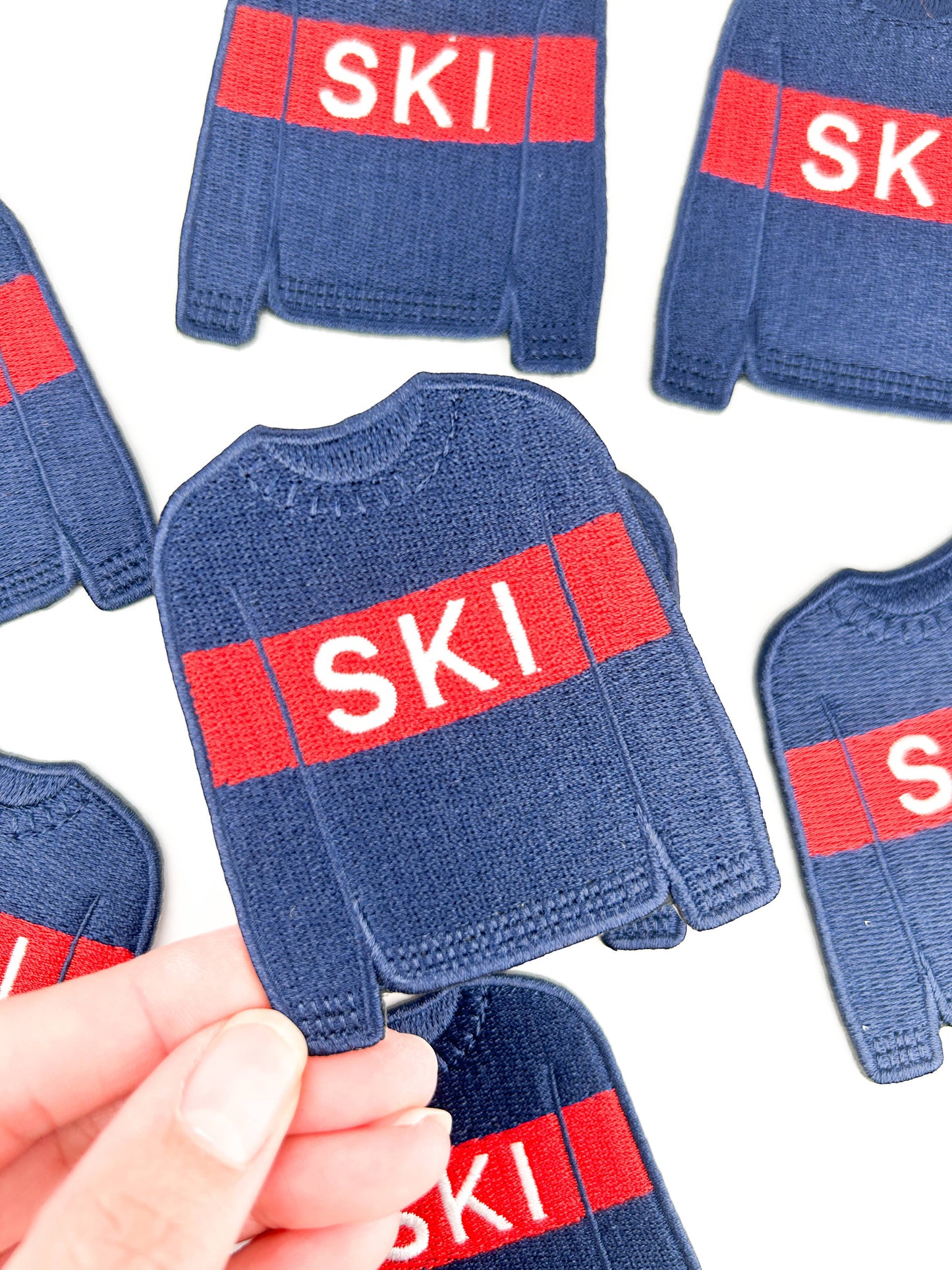 Ski Sweater Patch | Winter Sports Embroidered Iron On Patch