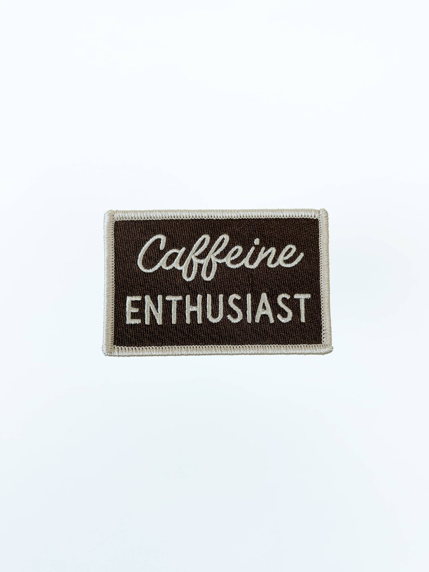 Caffeine Enthusiast Vintage Style Embroidered Iron On Patch