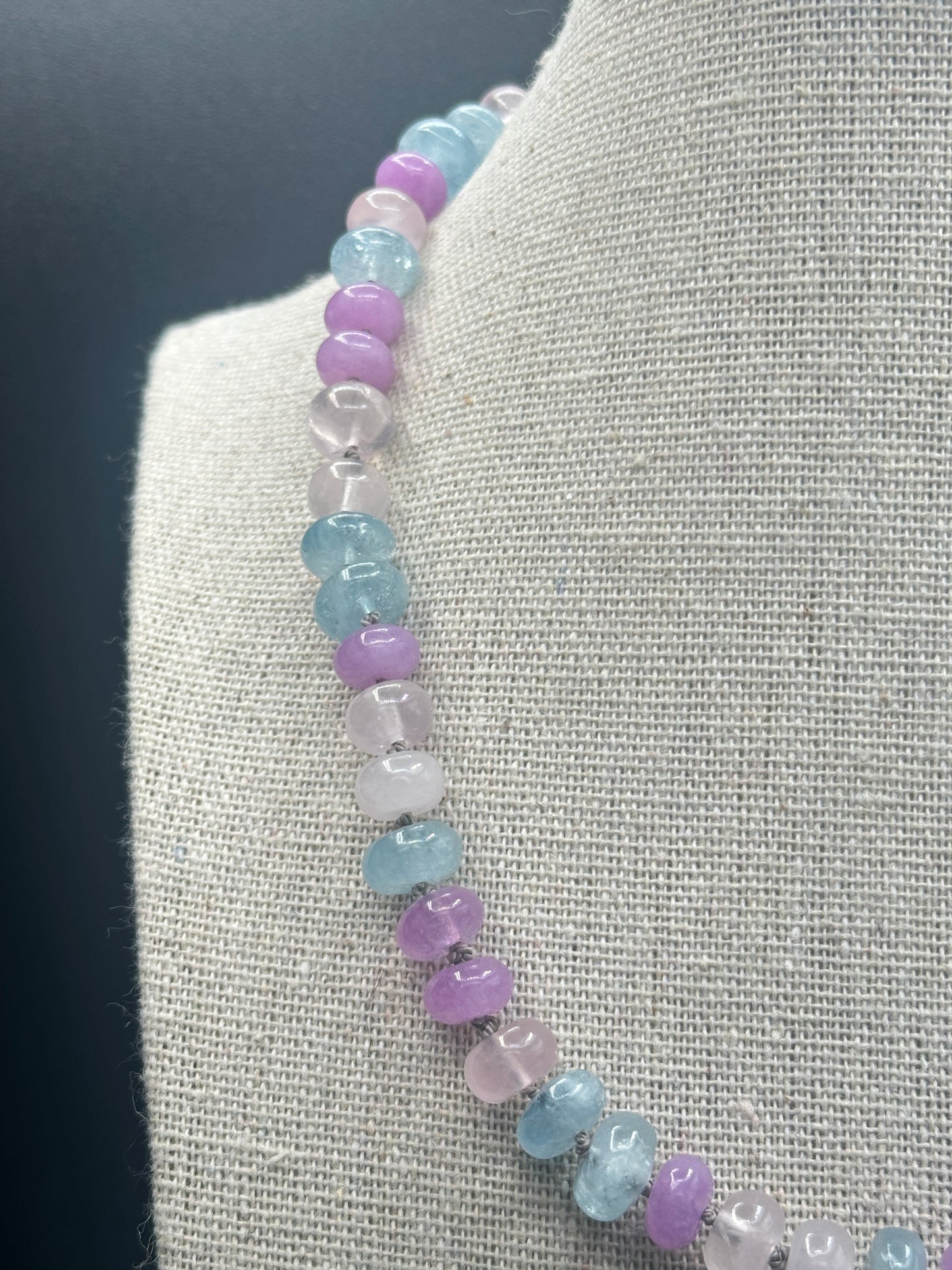 Serene Glow Multi Stone Knotted Necklace