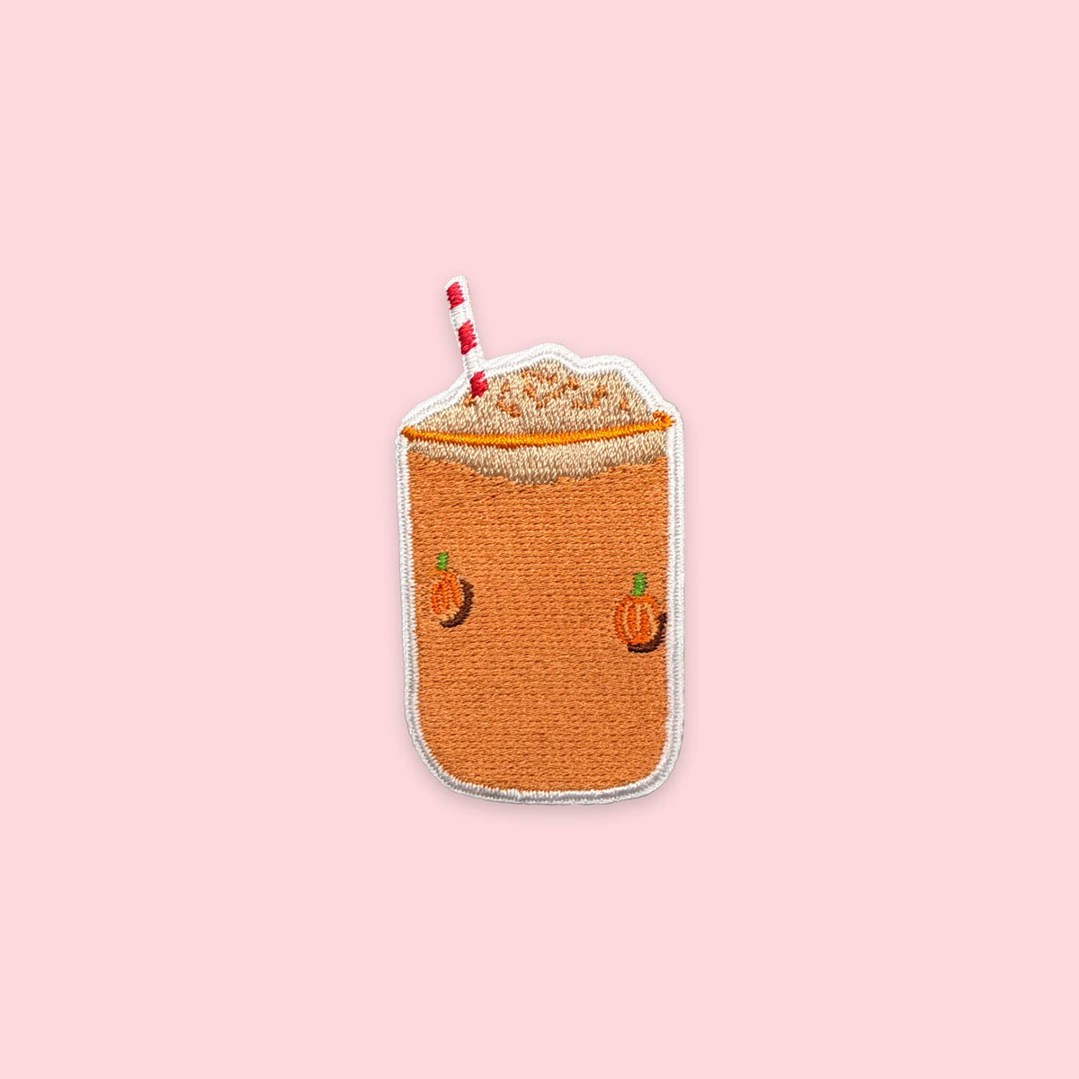 Pumpkin Spice Iced Coffee Iron-On Patch | Fall Drink Patch