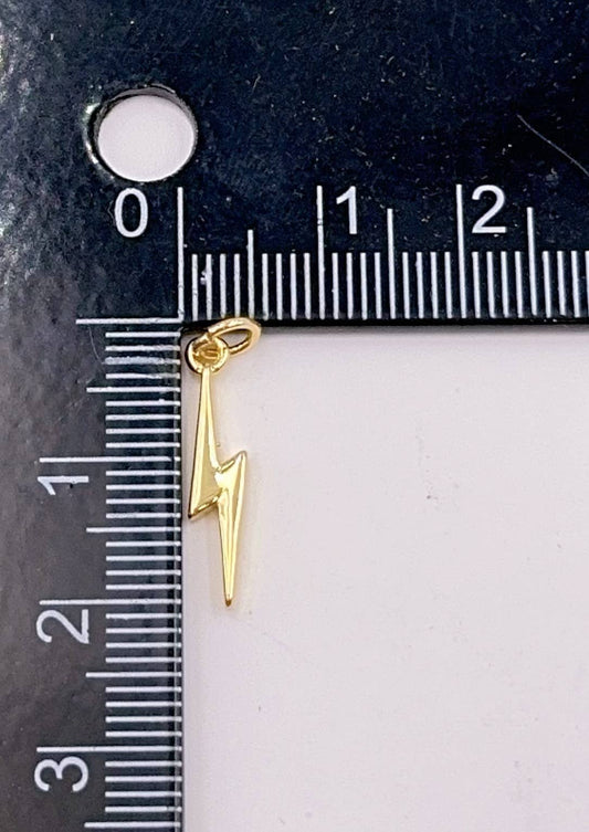 Gold Filled Dainty Lightning Bolt Charm Pendant