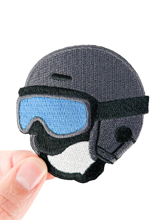 Ski Helmet Embroidered Patch Iron On
