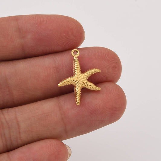 Gold Filled Starfish Charm Ocean Beach Jewelry
