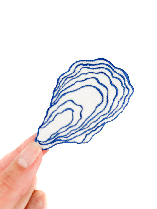 Oyster Patch | Coastal Embroidered Iron On Patch | Nautical