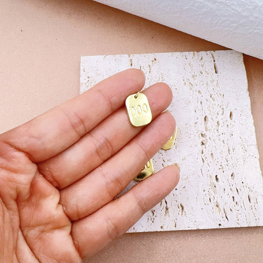 Gold Filled 222 Angel Number Charm Mini Tag Lucky Number