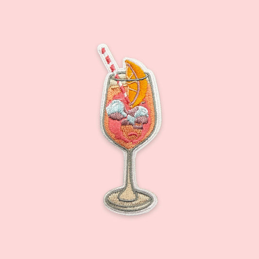 Aperol Spritz Iron-On Patch | Cocktail Embroidered Patch