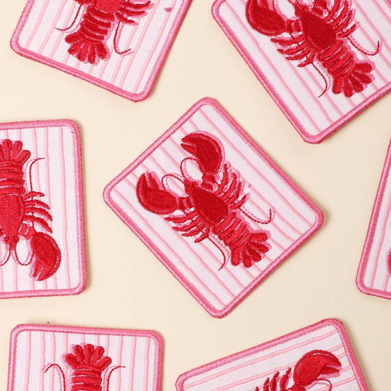 Stripe Lobster Embroidered Iron On Patch