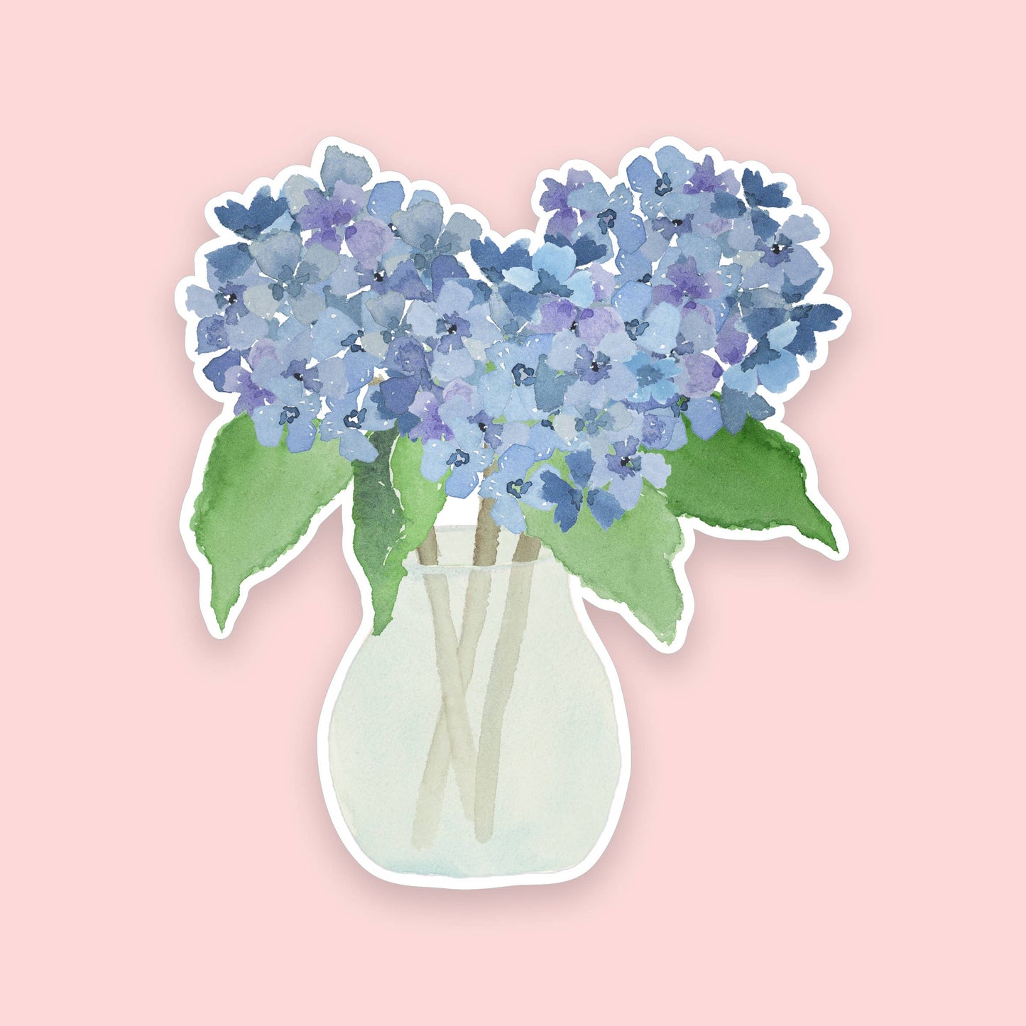 Hydrangea Sticker | Blue Hydrangea Sticker | 2.7" x 3"