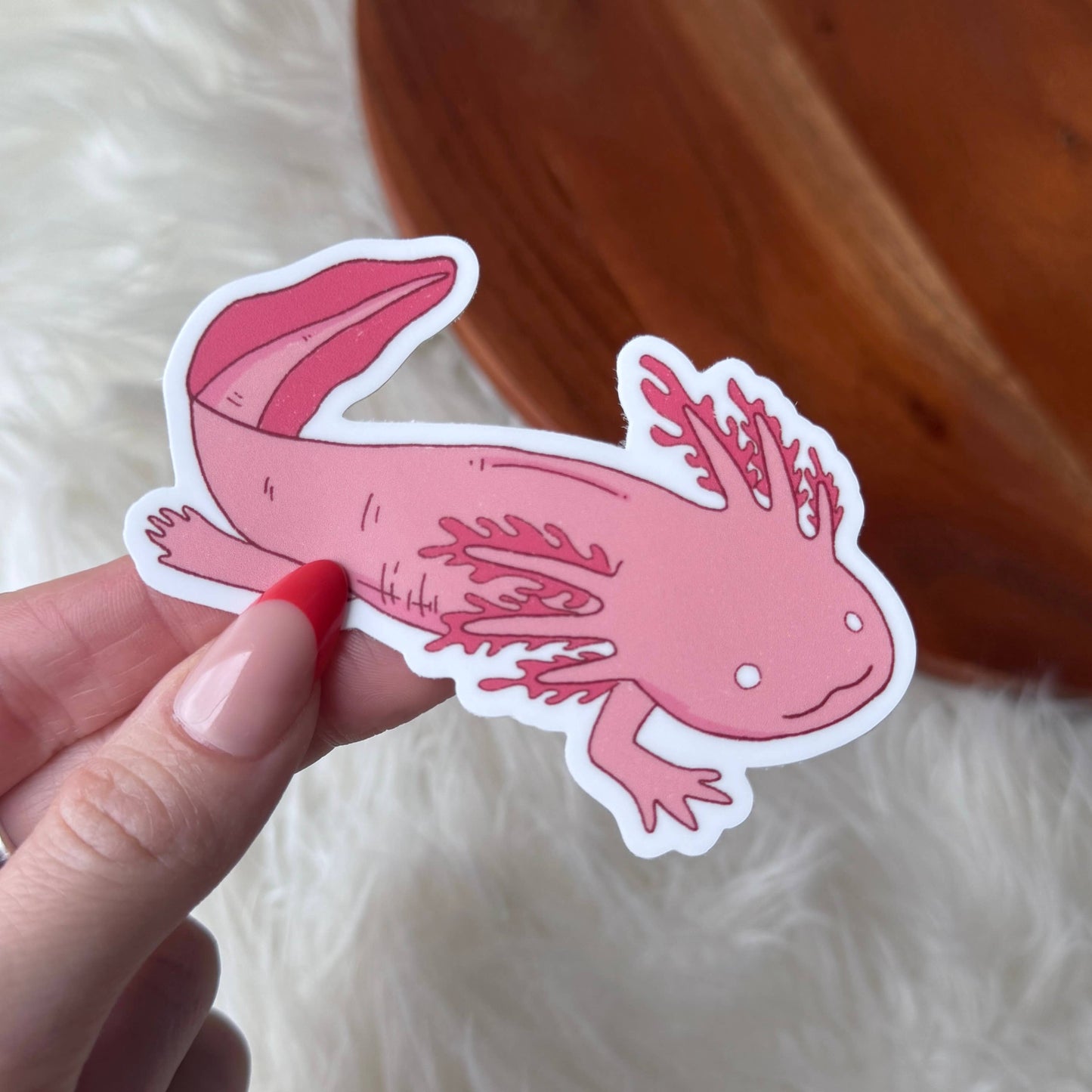 Pink Axolotl Sticker