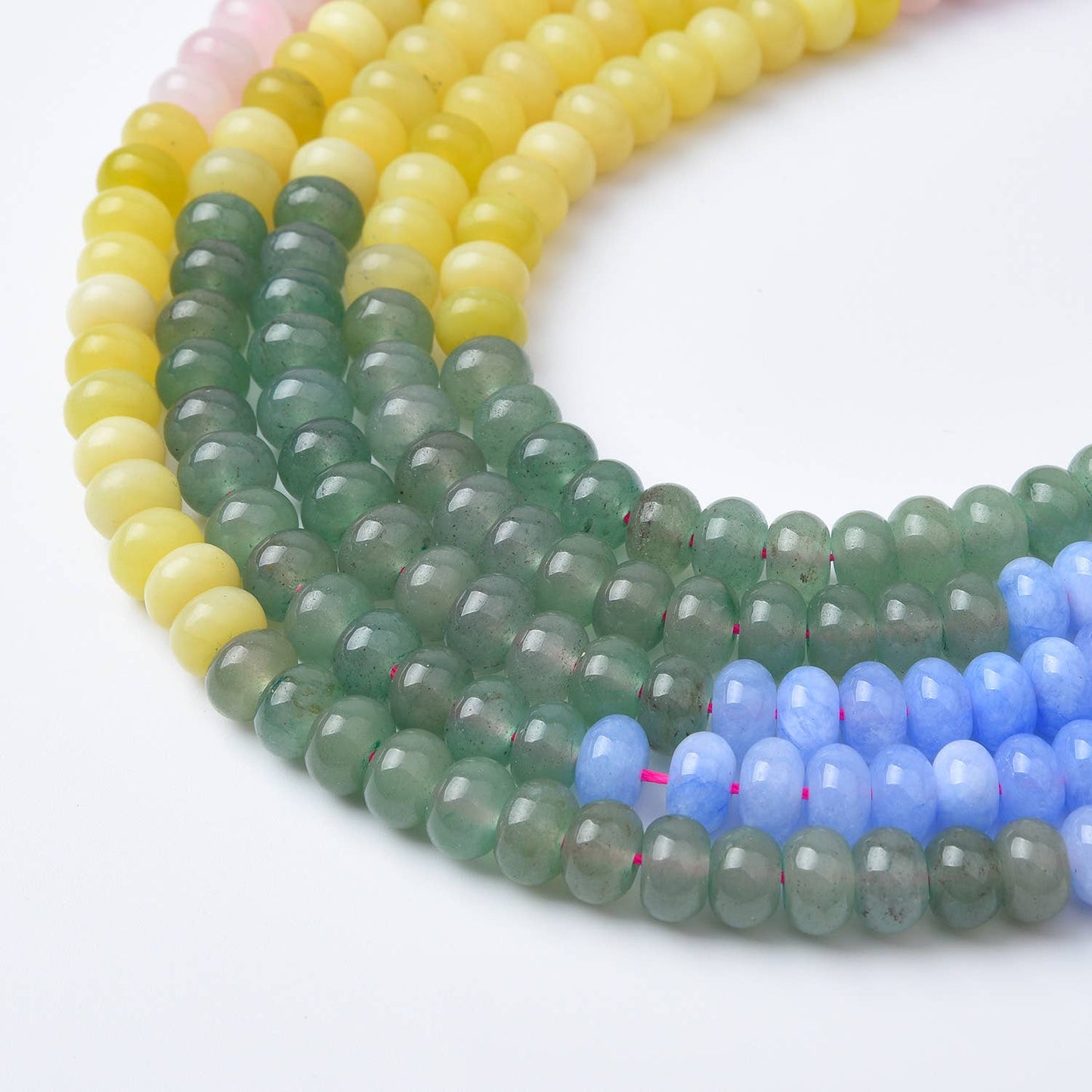 Multicolor Agate Rondelle Beaded Necklace