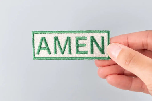 Amen Embroidered Iron-On Patch Southern Funny Country Charm