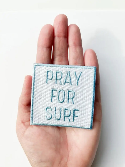 Pray for Surf Embroidered Iron On Patch
