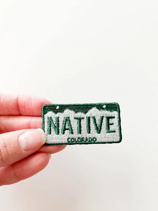 Colorado Native License Plate Iron-On Patch - Ski Patch
