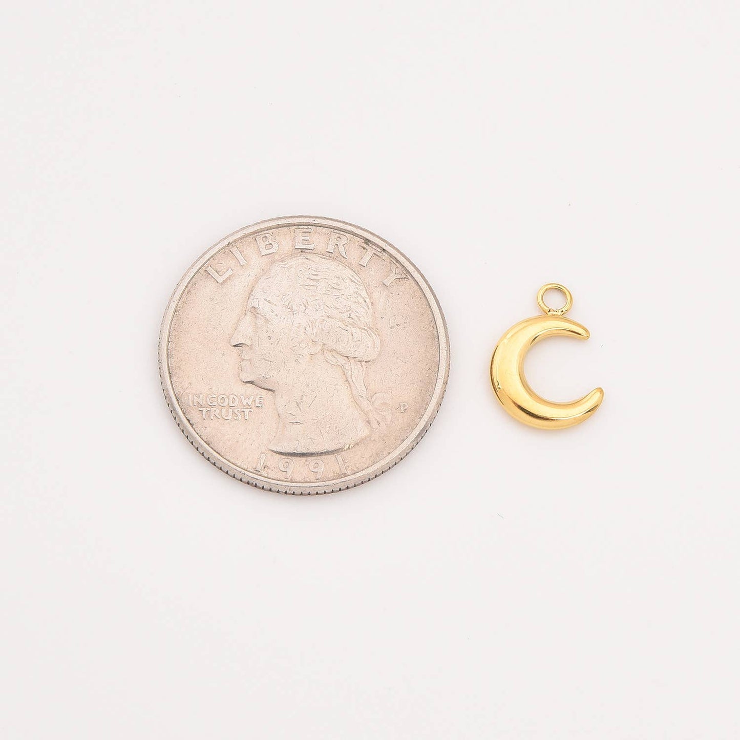 Crescent Moon Charm- 18k Gold Filled