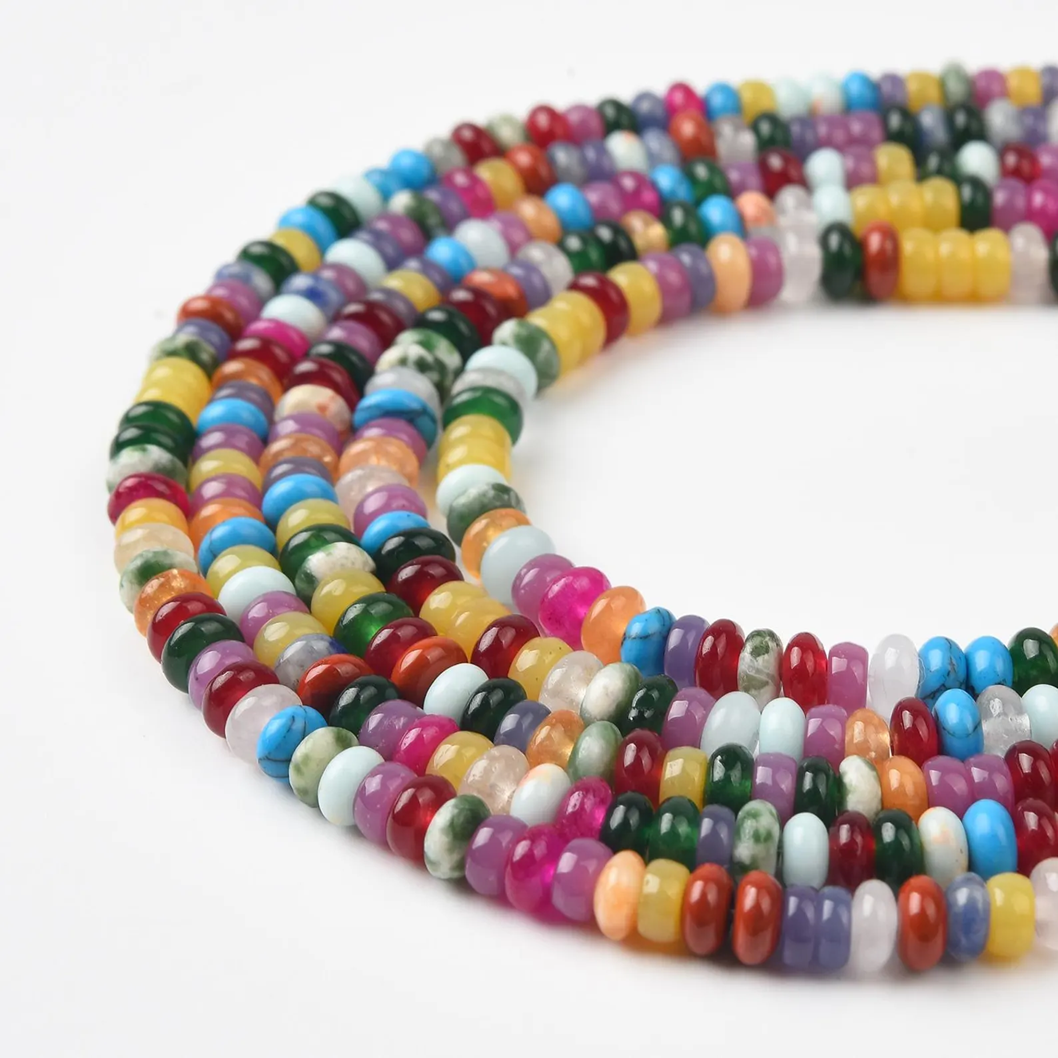 Mixed Stone Multicolor Rondelle Beaded Necklace
