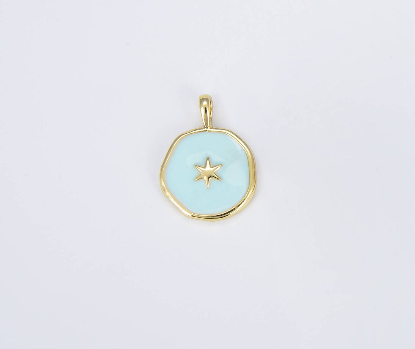 North Star Charm- 18k Gold Filled with Colorful Enamel