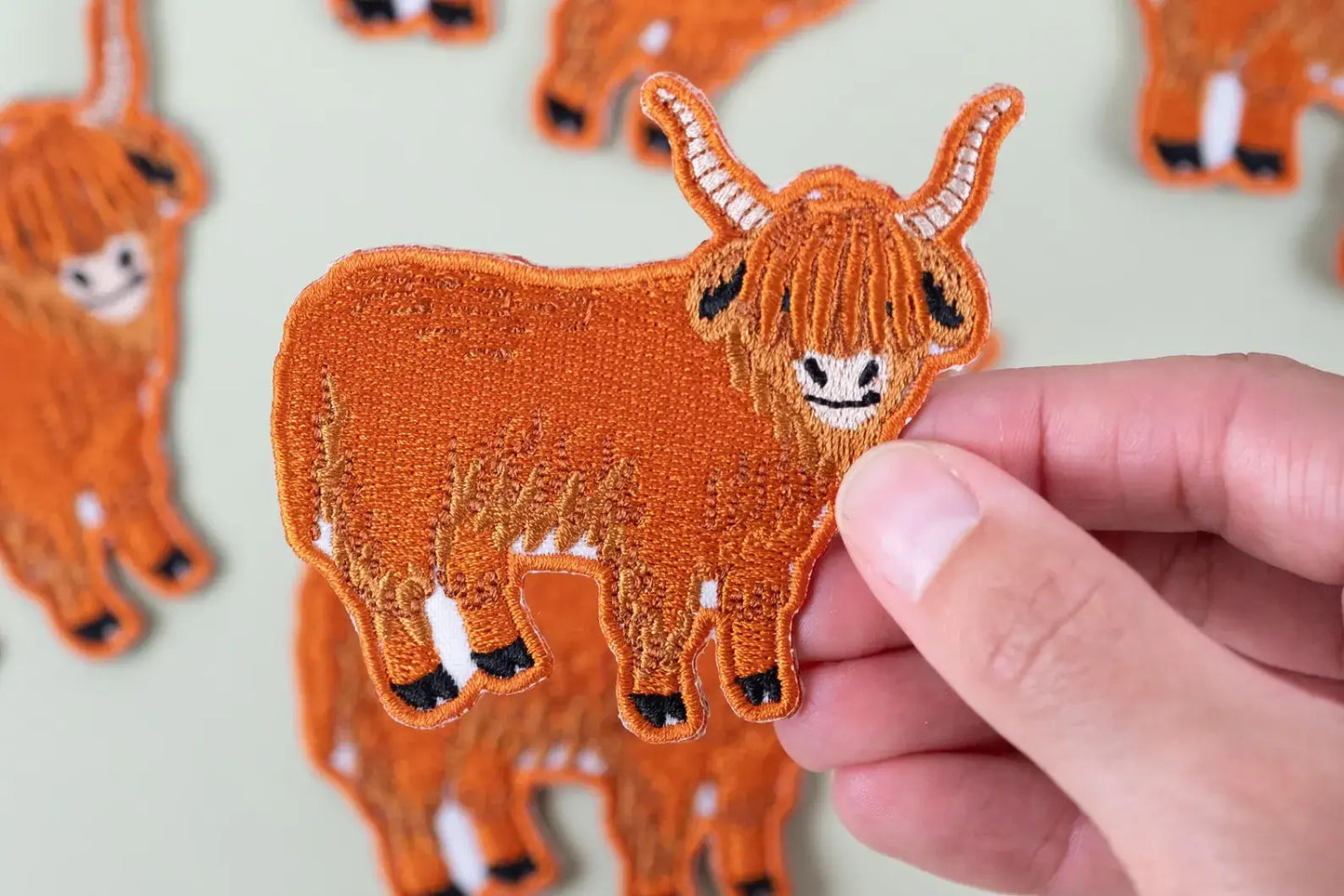 Highland Cow Embroidered Iron On Patch