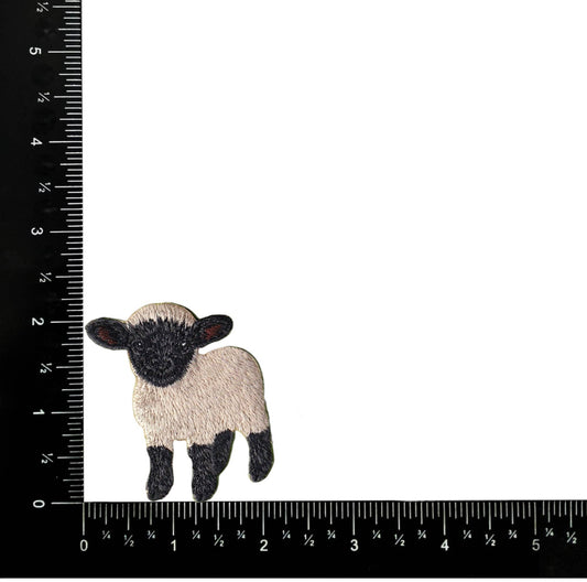Black Face Suffolk Lamb, Embroidered Iron on Patch