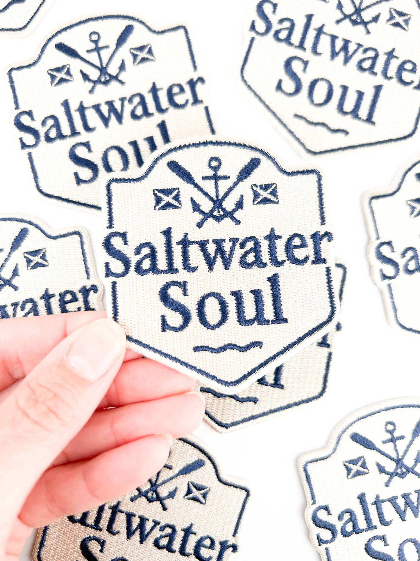 Saltwater Soul Patch | Nautical Embroidered Iron On Patch