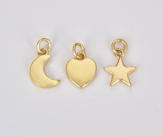 Gold Filled Dainty Moon Charm Pendant