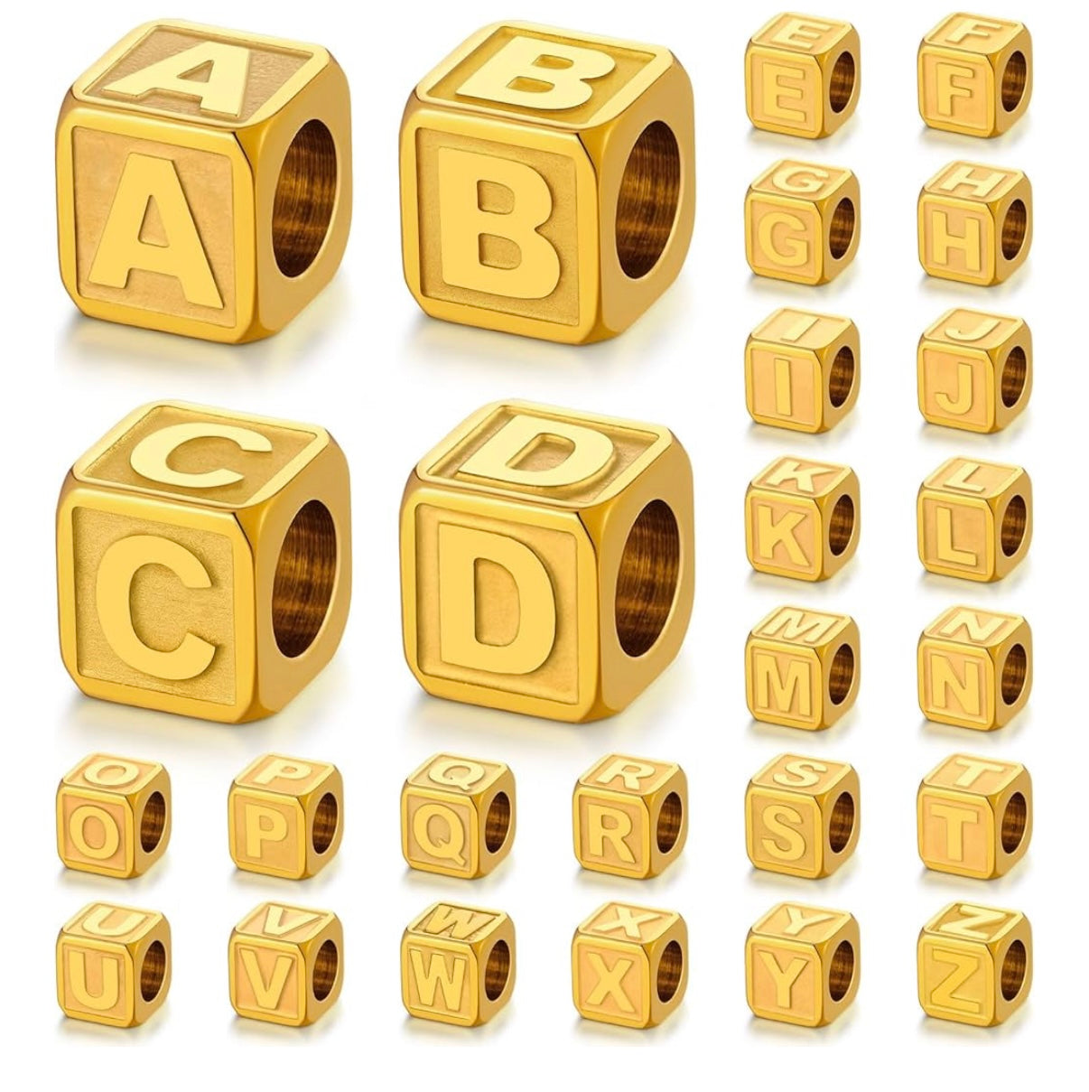 Gold Letter Cubes