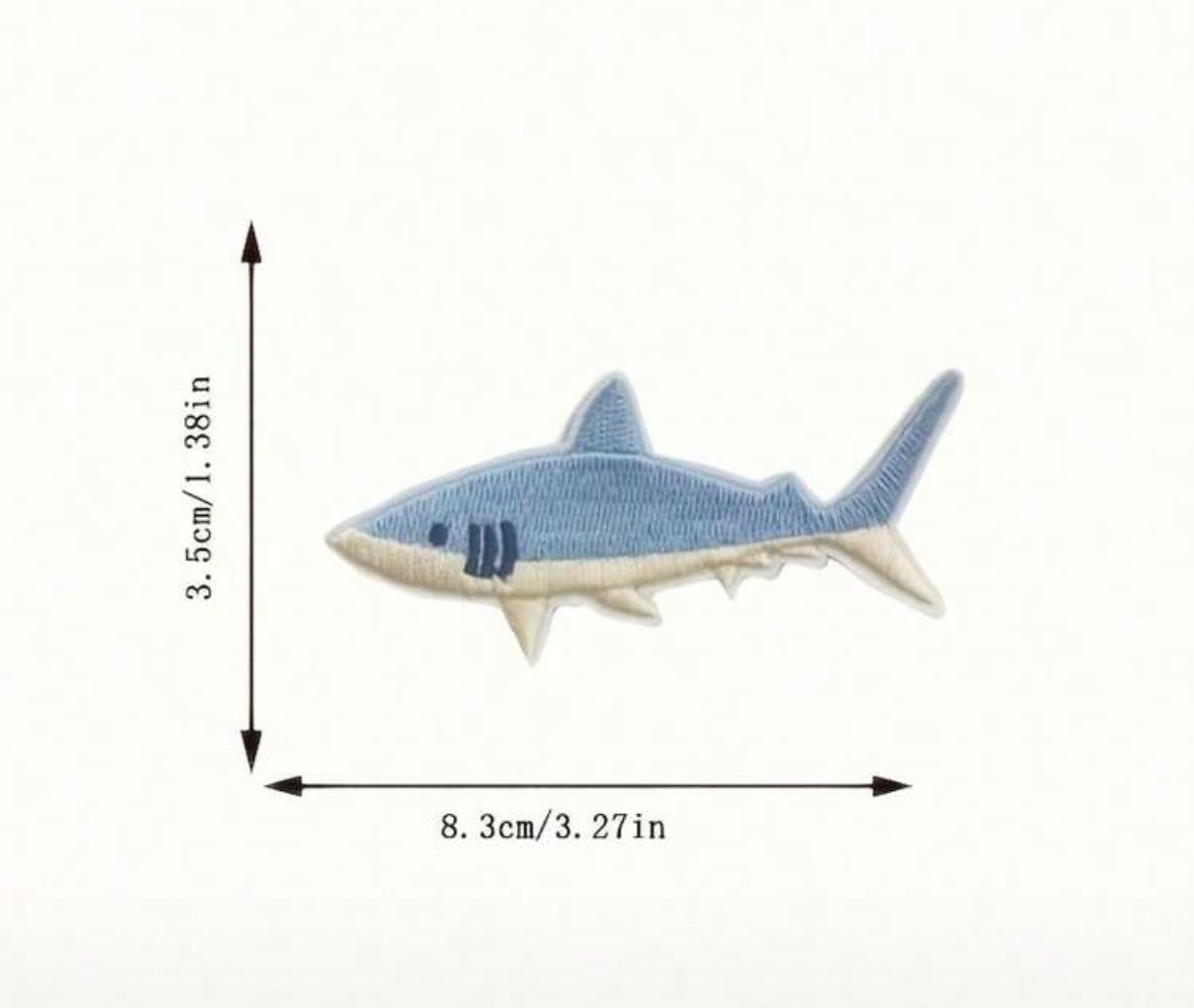 Embroidered Iron On Shark Patch