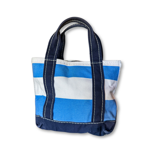 Vintage Y2K LL Bean Boat & Tote- Mini Blue and White Stripe