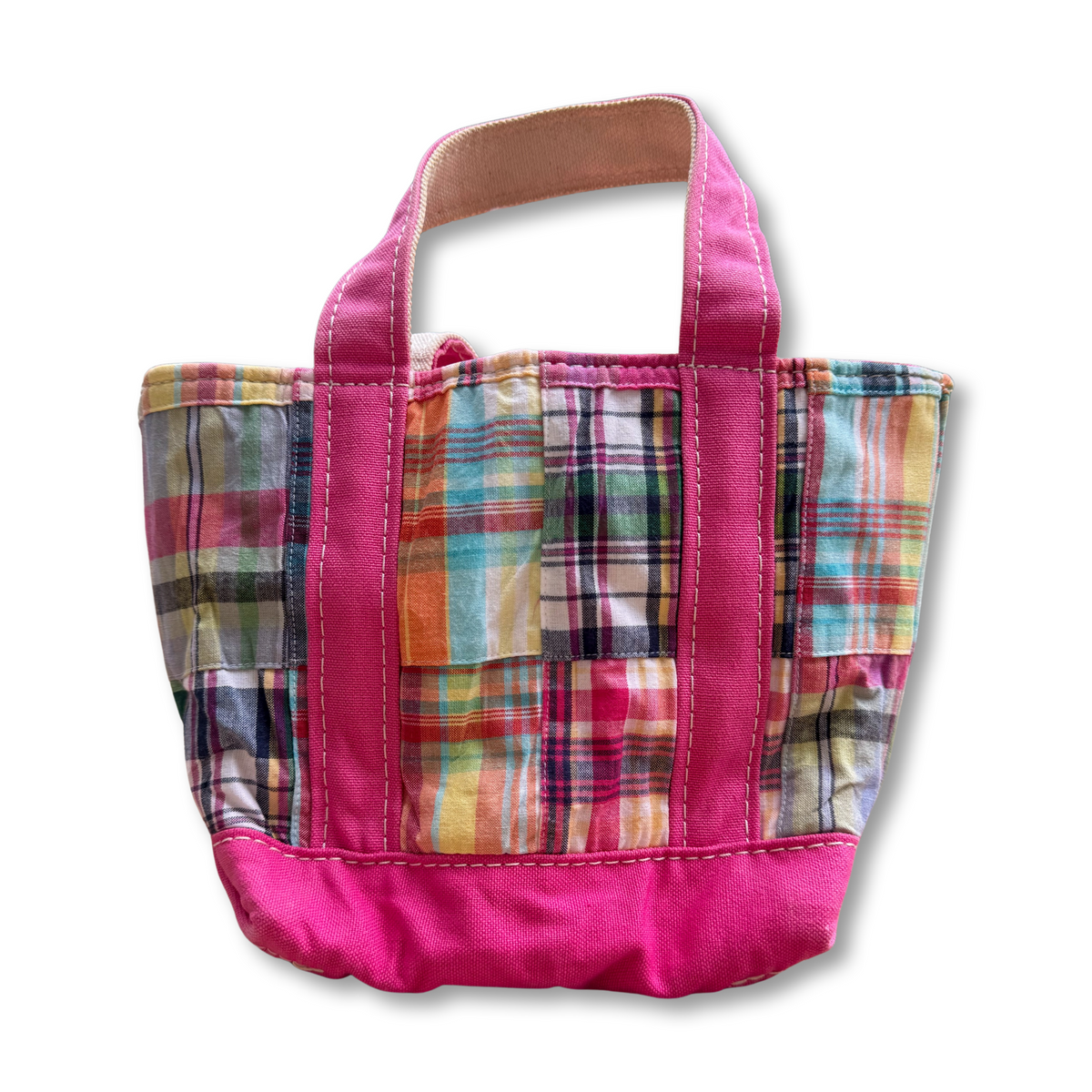 Vintage Y2K LL Bean Mini Pink Madras Boat & Tote