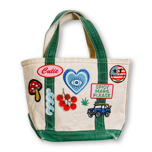 The Fiona- 1:1 Vintage 1990s LL Bean Boat & Tote Small Green