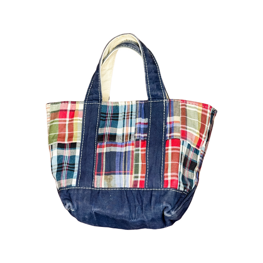 Vintage Y2K LL Bean Boat & Tote Mini Madras