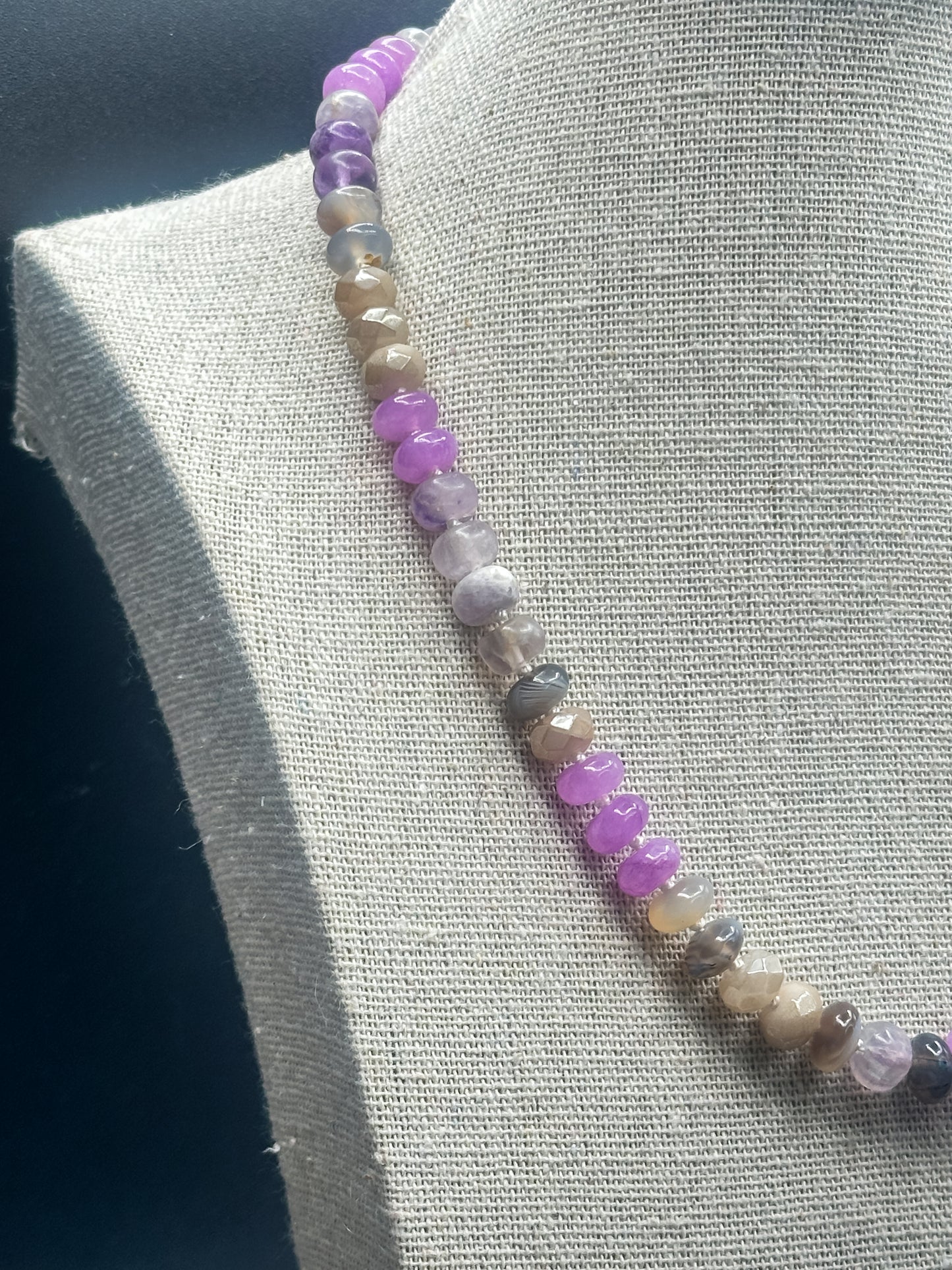Violet Awakening Multi Stone Knotted Necklace
