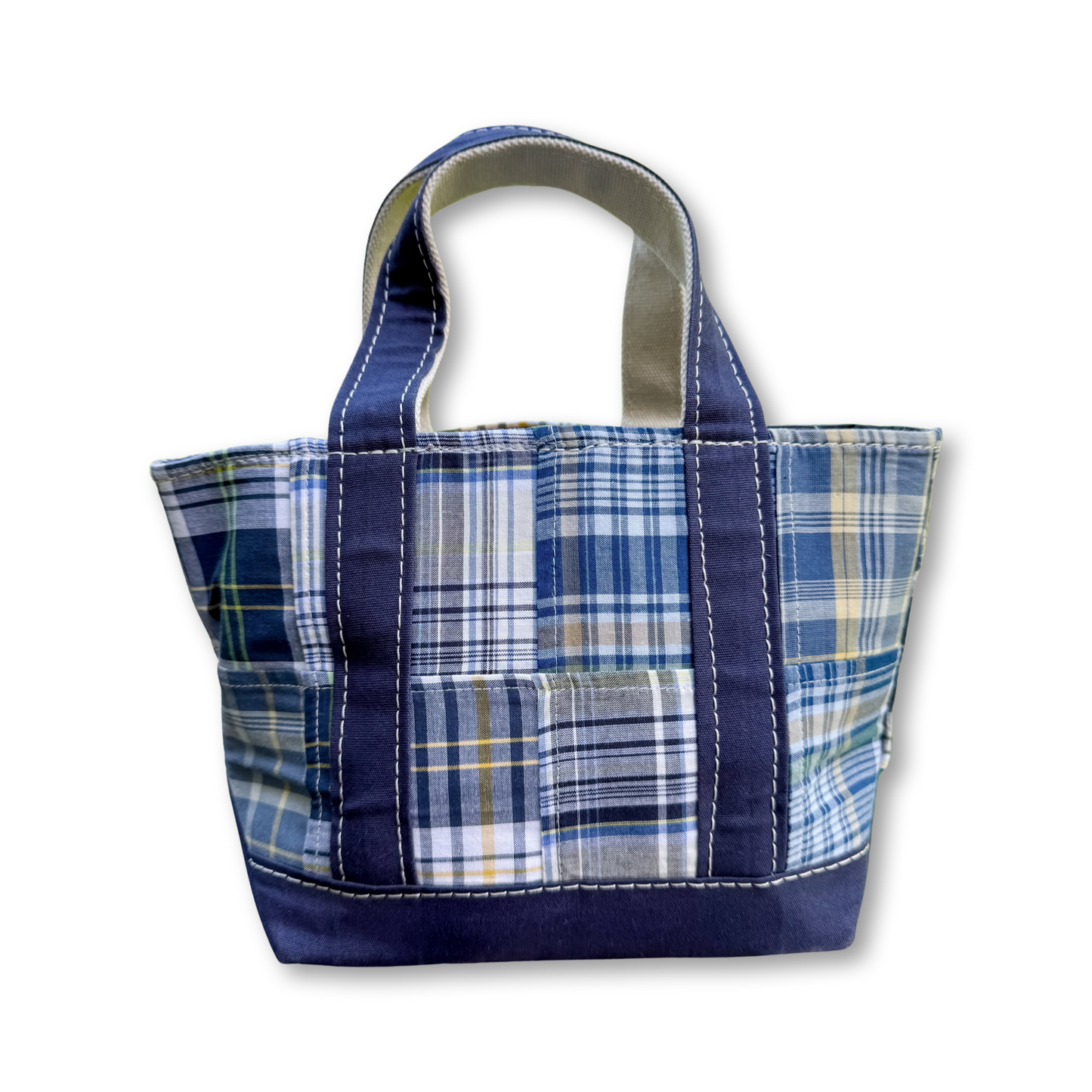Vintage LL Bean Boat & Tote- Mini Blue Madras