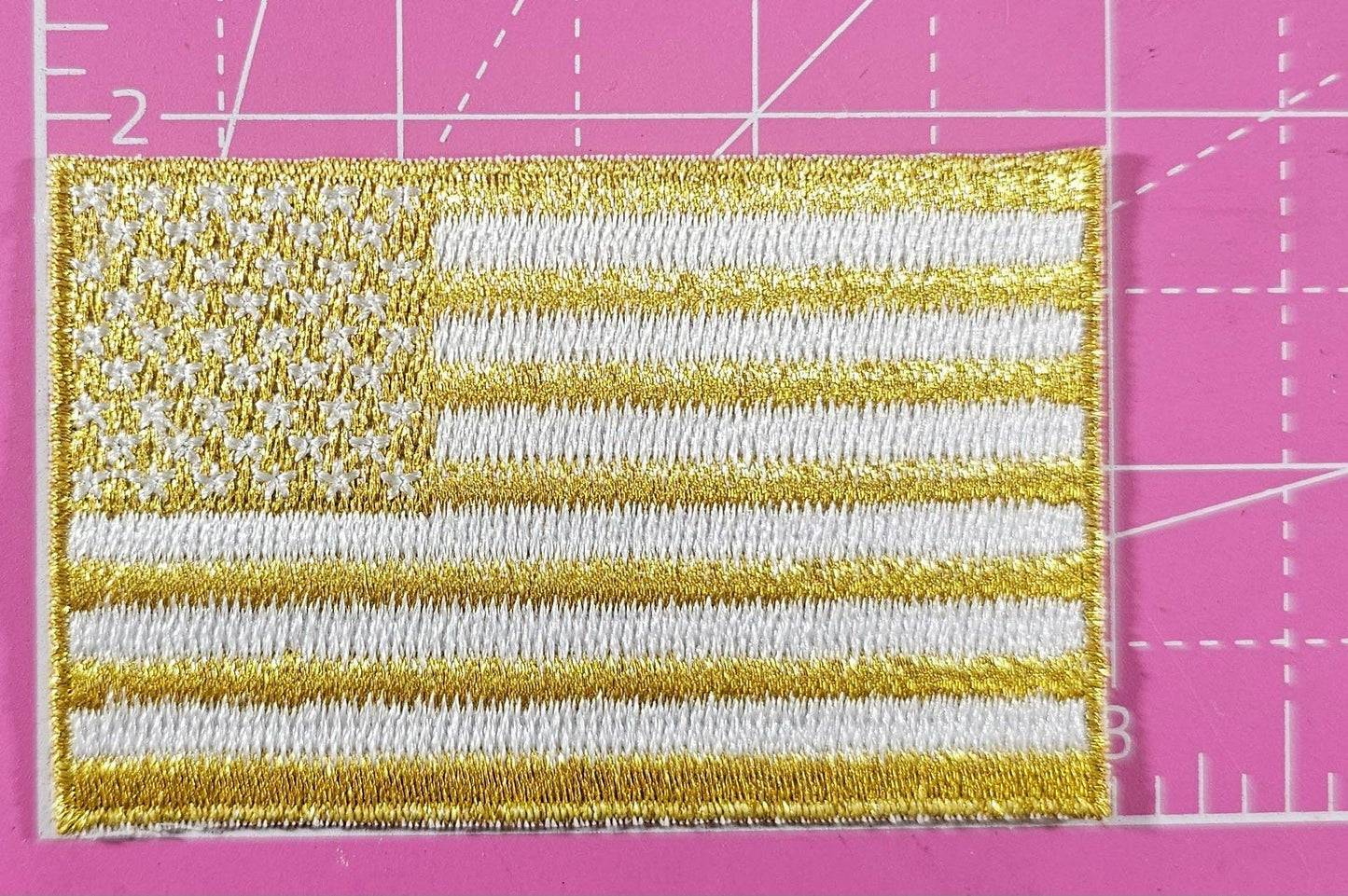 Gold USA Flag Iron-on Patch