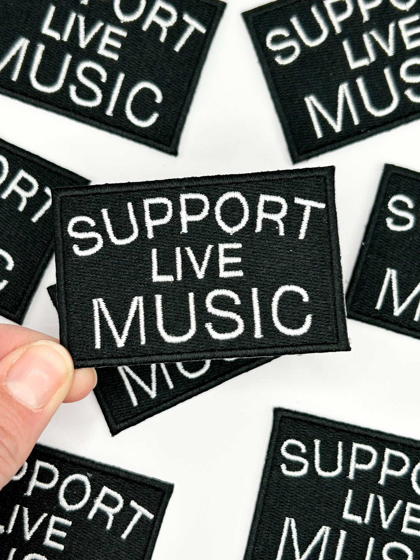 Support Live Music Embroidered Iron On Patch