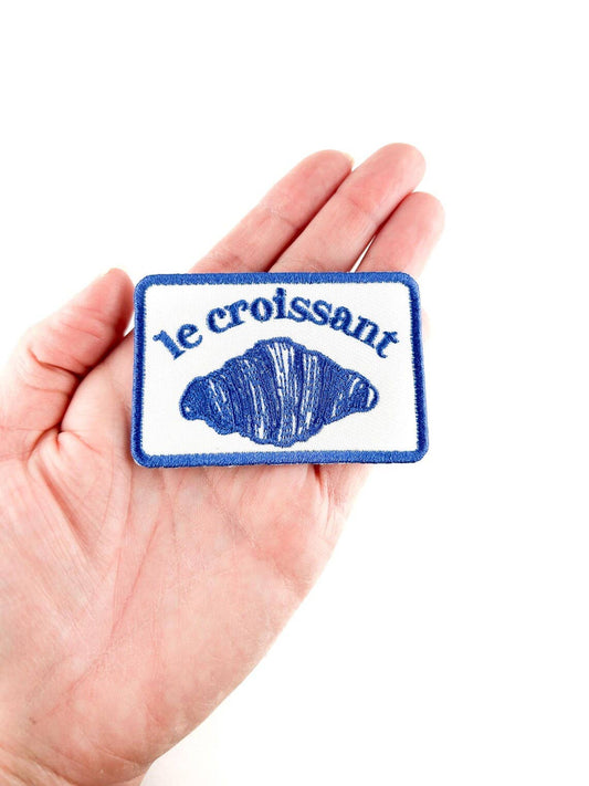 Le Croissant Embroidered Iron-On Patch Food Baking French