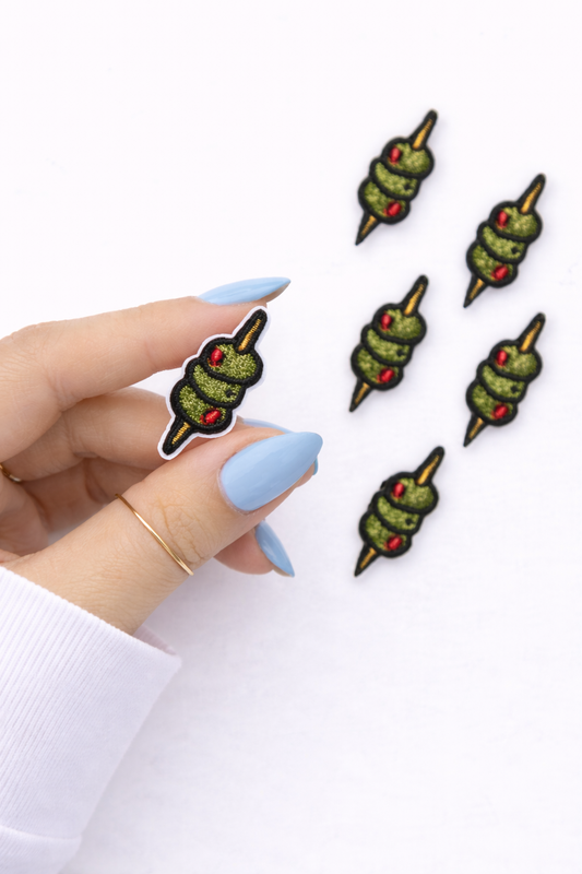 Mini Olives Embroidered Iron On Patch