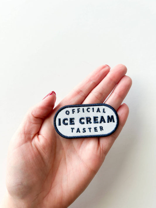 Official Ice Cream Taster Embroidered Iron-on Patch