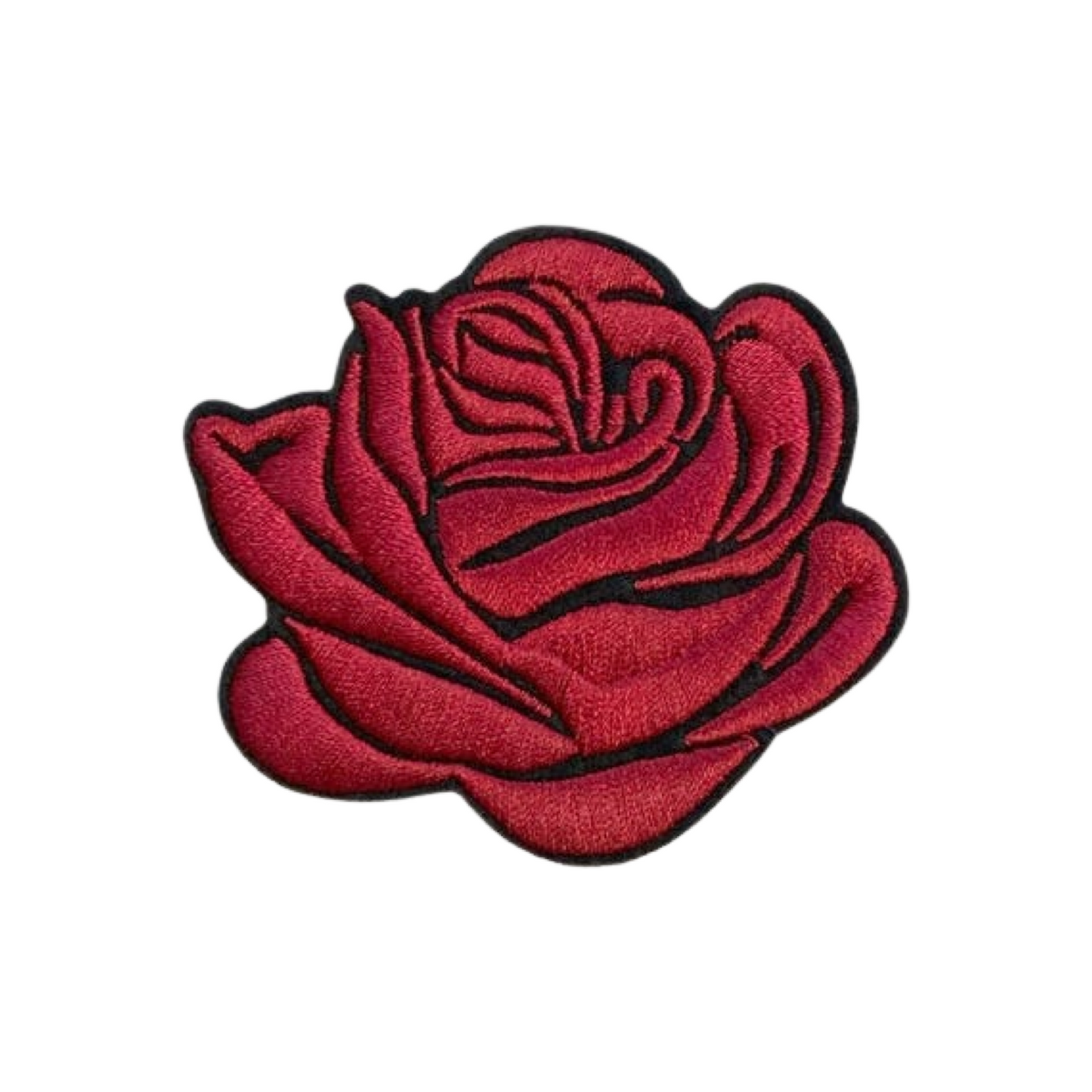 Red rose patch on a white background