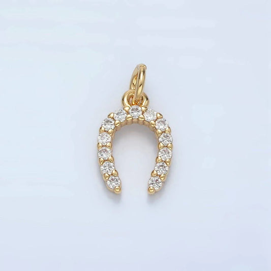 Micro Pave CZ Horseshoe- 18k Gold Filled