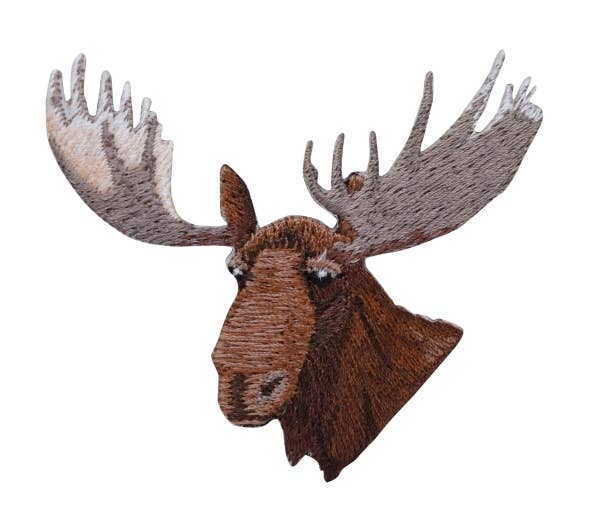 Moose Head Embroidered Patch
