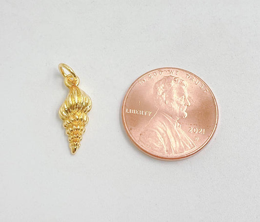 Gold Filled Sea Shell Charm, Mini Shell Pendant