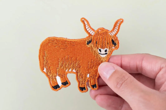 Highland Cow Embroidered Iron On Patch