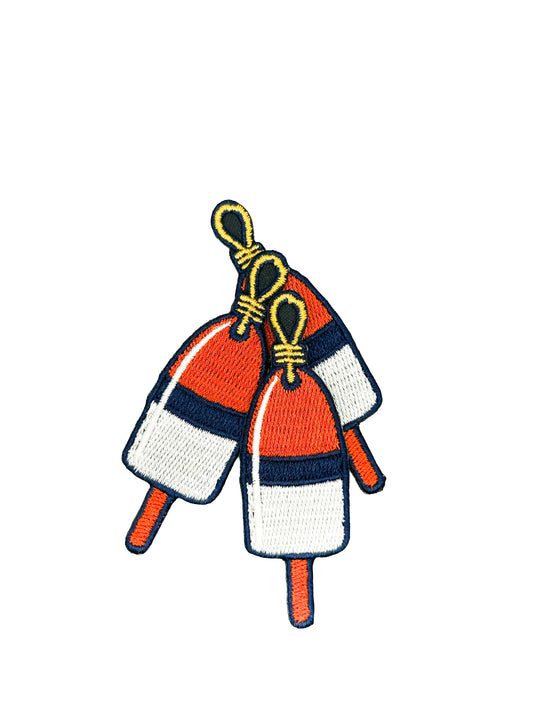 Lobster Buoy Embroidered Patch Coastal Nautical Buoy Patch