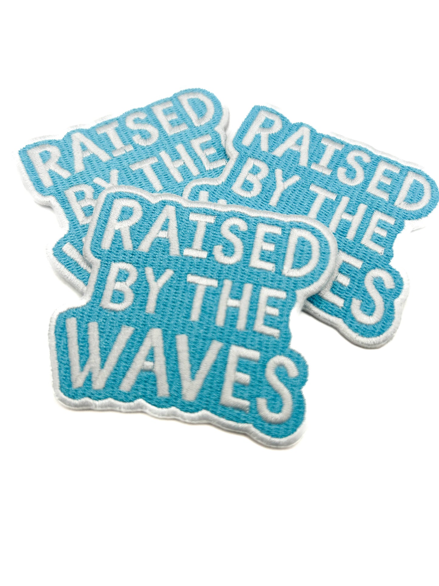 Raised By The Waves Embroidered Patch Coastal Quote Beach