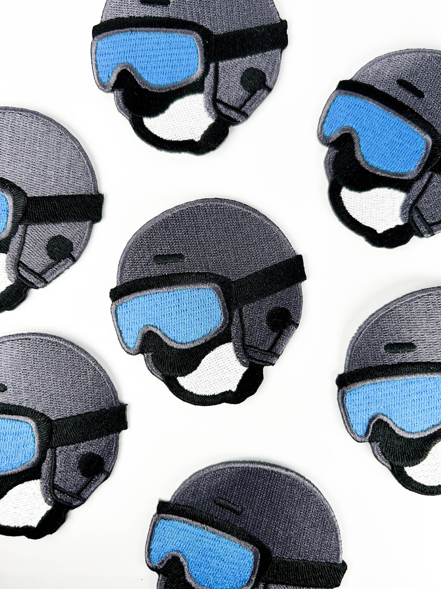 Ski Helmet Embroidered Patch Iron On