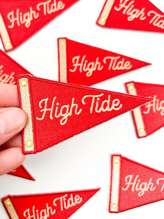 High Tide Patch Nautical Sailing Pennant Iron On Patch
