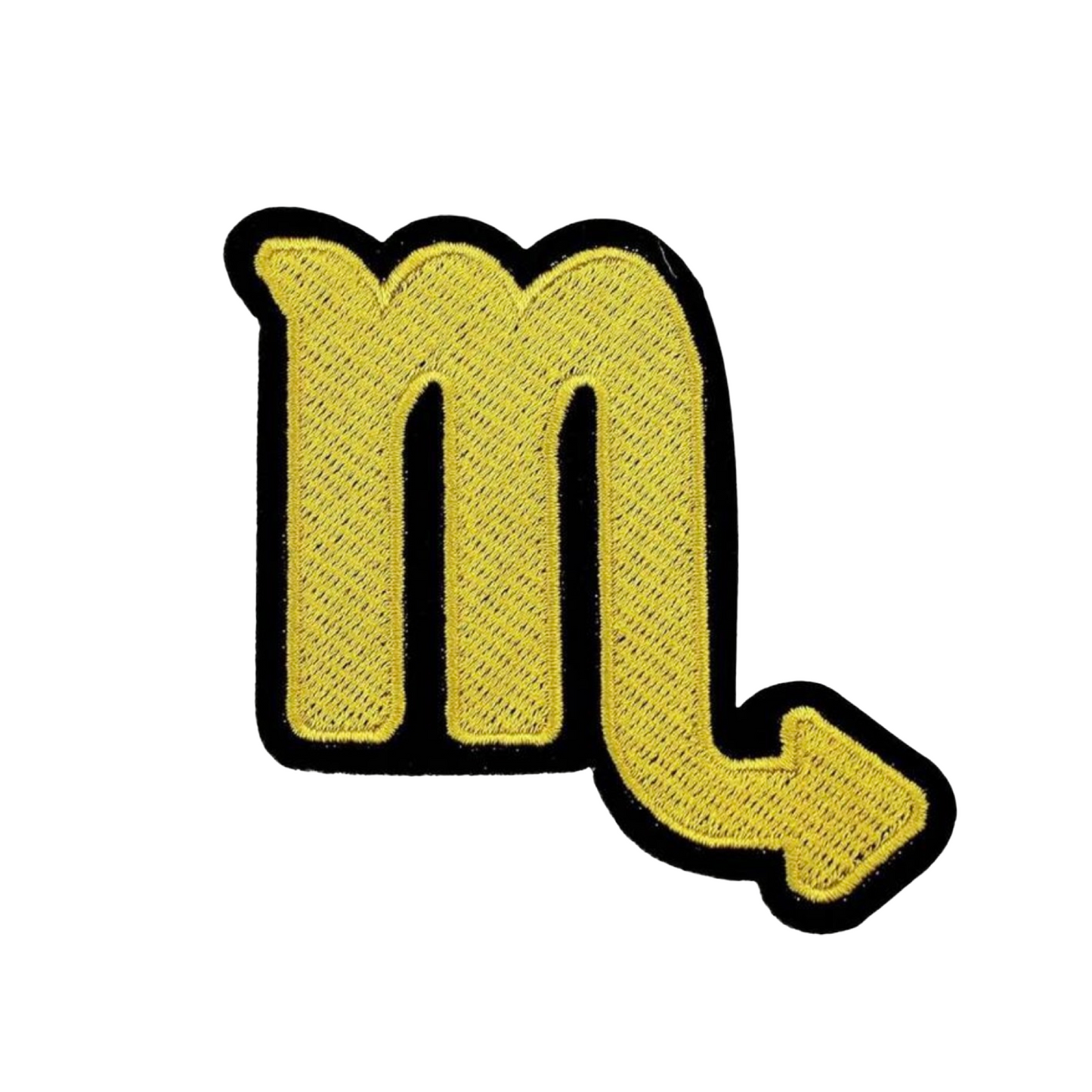 Scorpio Metallic Gold Zodiac Sign Embroidered Iron On Patch