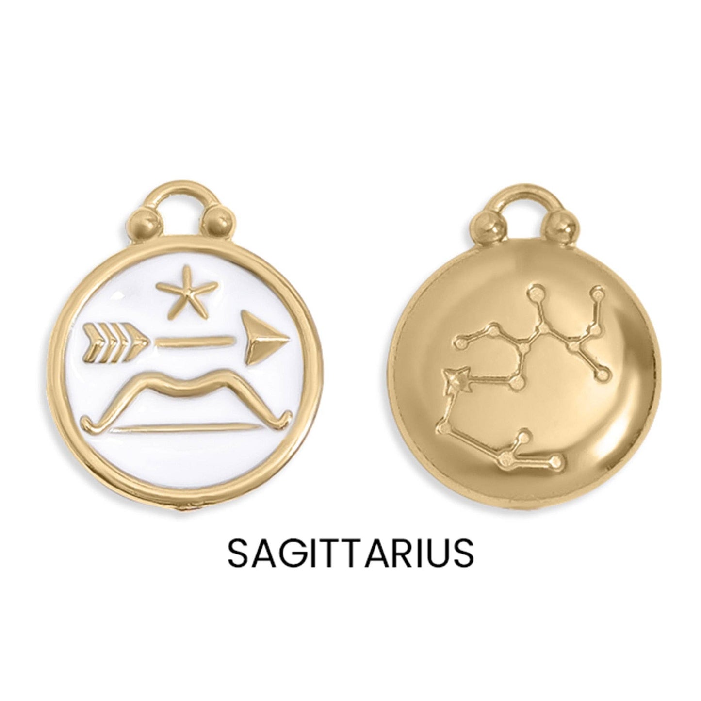 Zodiac Sign Charm Pendants- 18k Gold Filled with Colorful Enamel