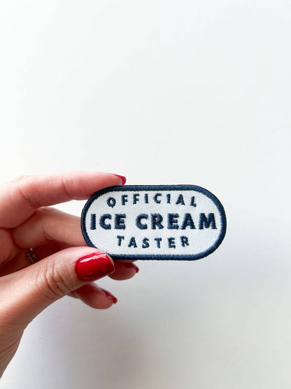 Official Ice Cream Taster Embroidered Iron-on Patch