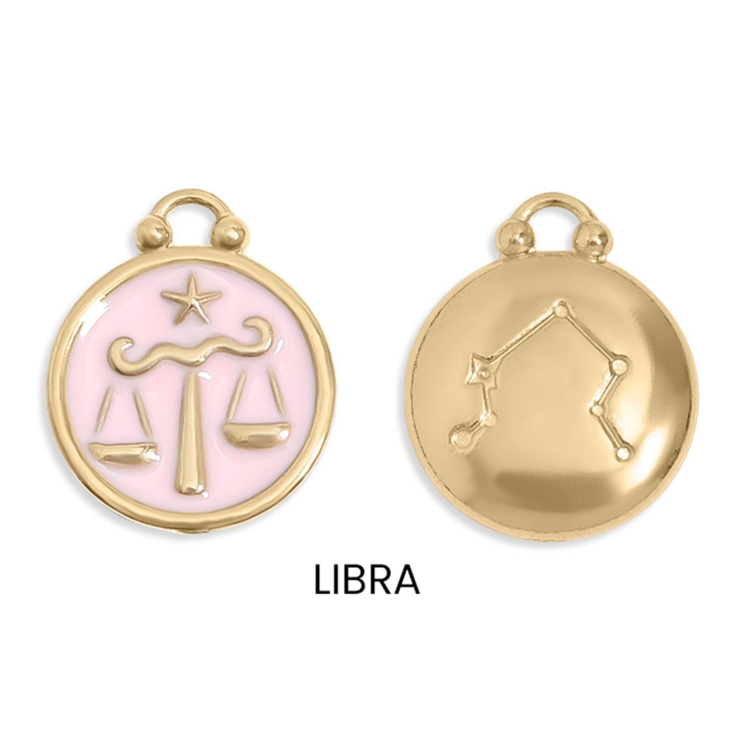 Zodiac Sign Charm Pendants- 18k Gold Filled with Colorful Enamel